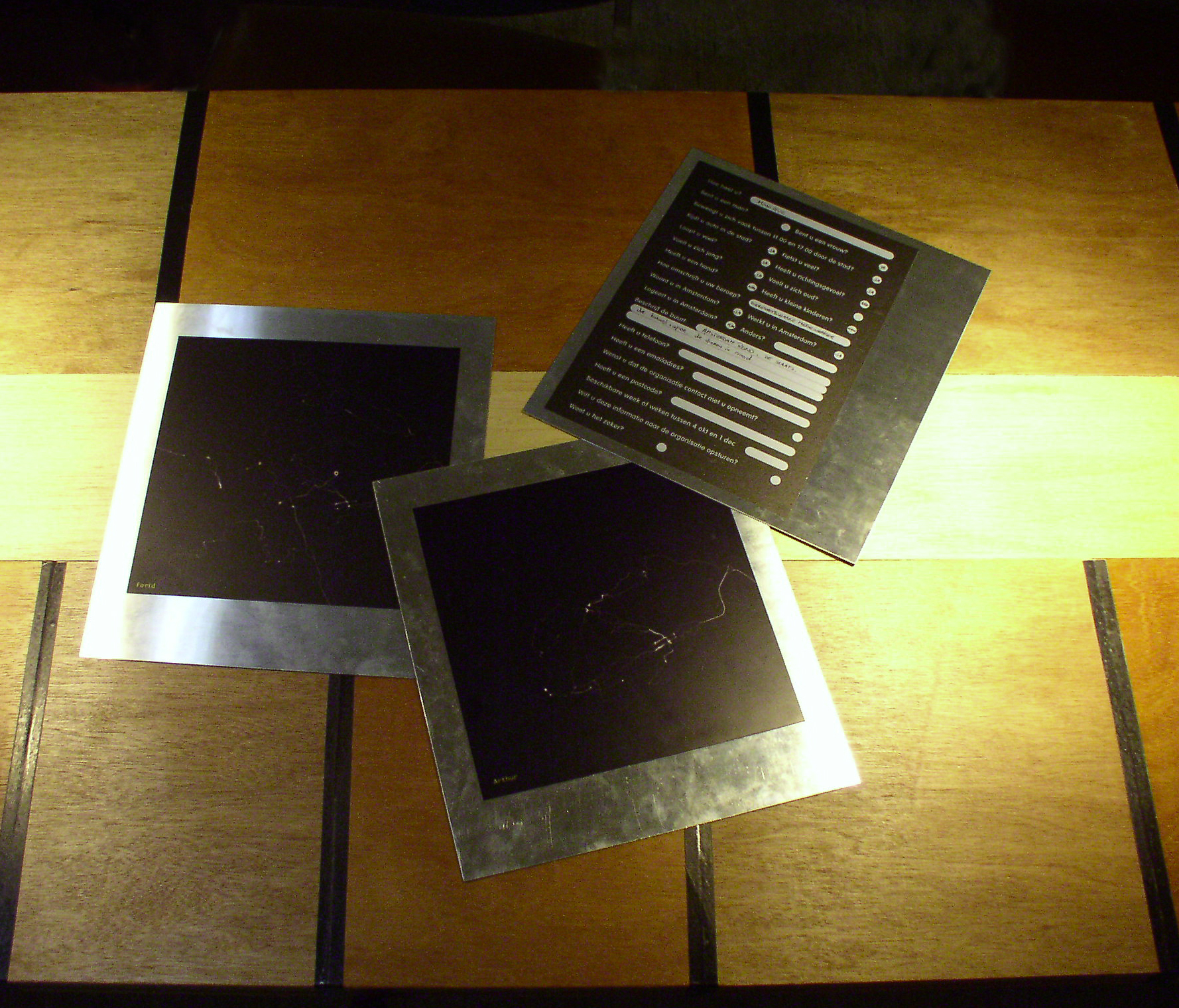 detail of table prints